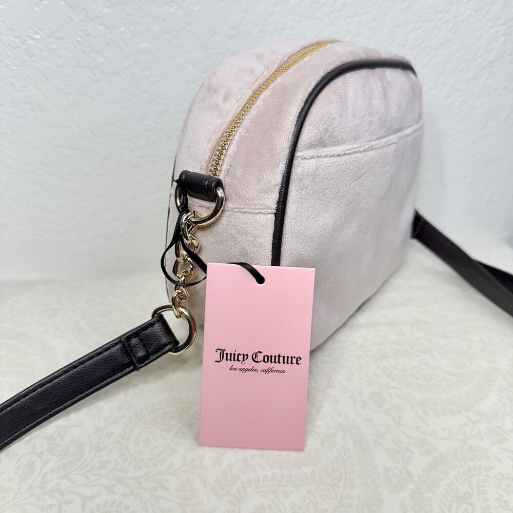 NWT Juicy Couture Juicy For All Crossbody Bag Pink Velour Y2K 2000s Style - Picture 6 of 13